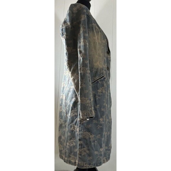 Jeanology Collection Denim Long Sleeve Jacket coat Closure Size 8 long trench - Picture 4 of 16